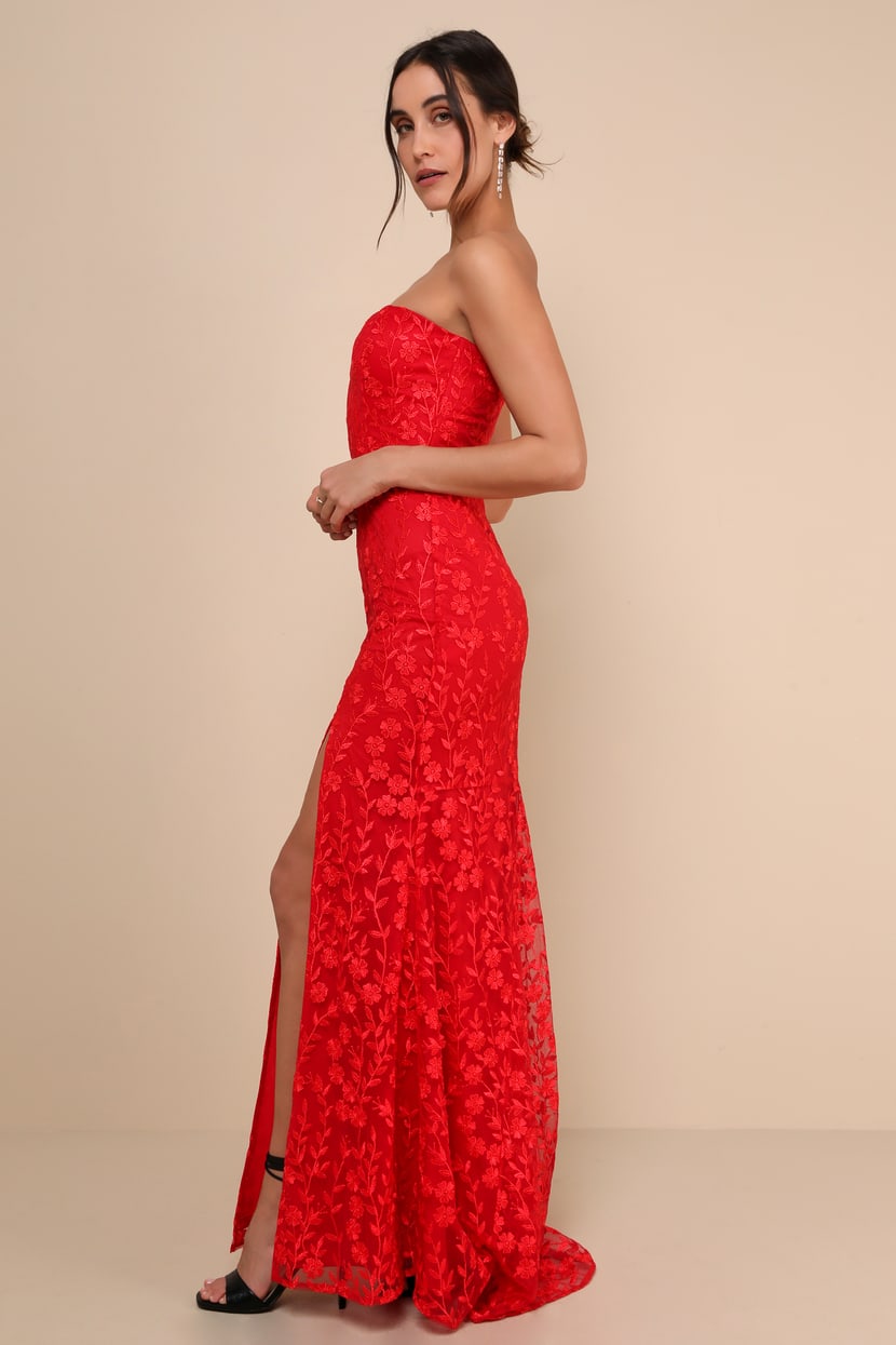 fitted lace wedding dress Crimson Ball Gown– Teuta Matoshi main image 1