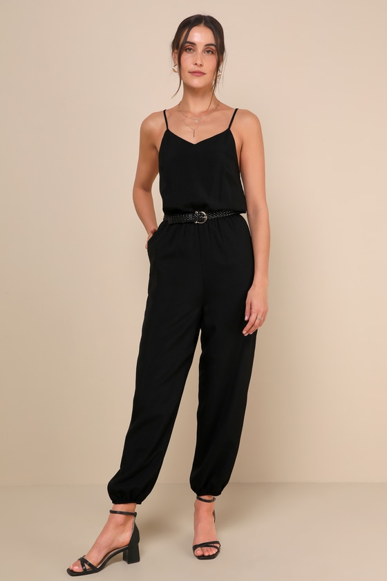 Cute Black Jumpsuit - Sleeveless Jumpsuit - Jogger Jumpsuit - Lulus