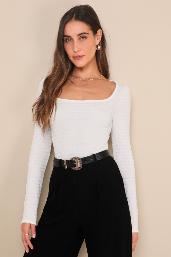 Sleeveless Tie Neck Textured Knit Top - Ivory
