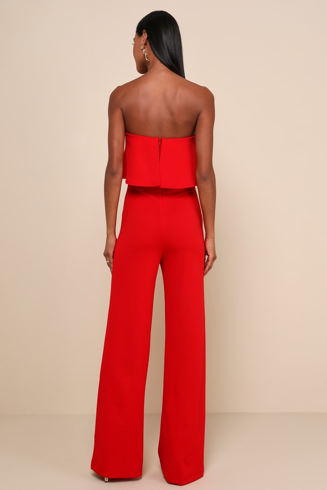 Power of Love Red Strapless Jumpsuit