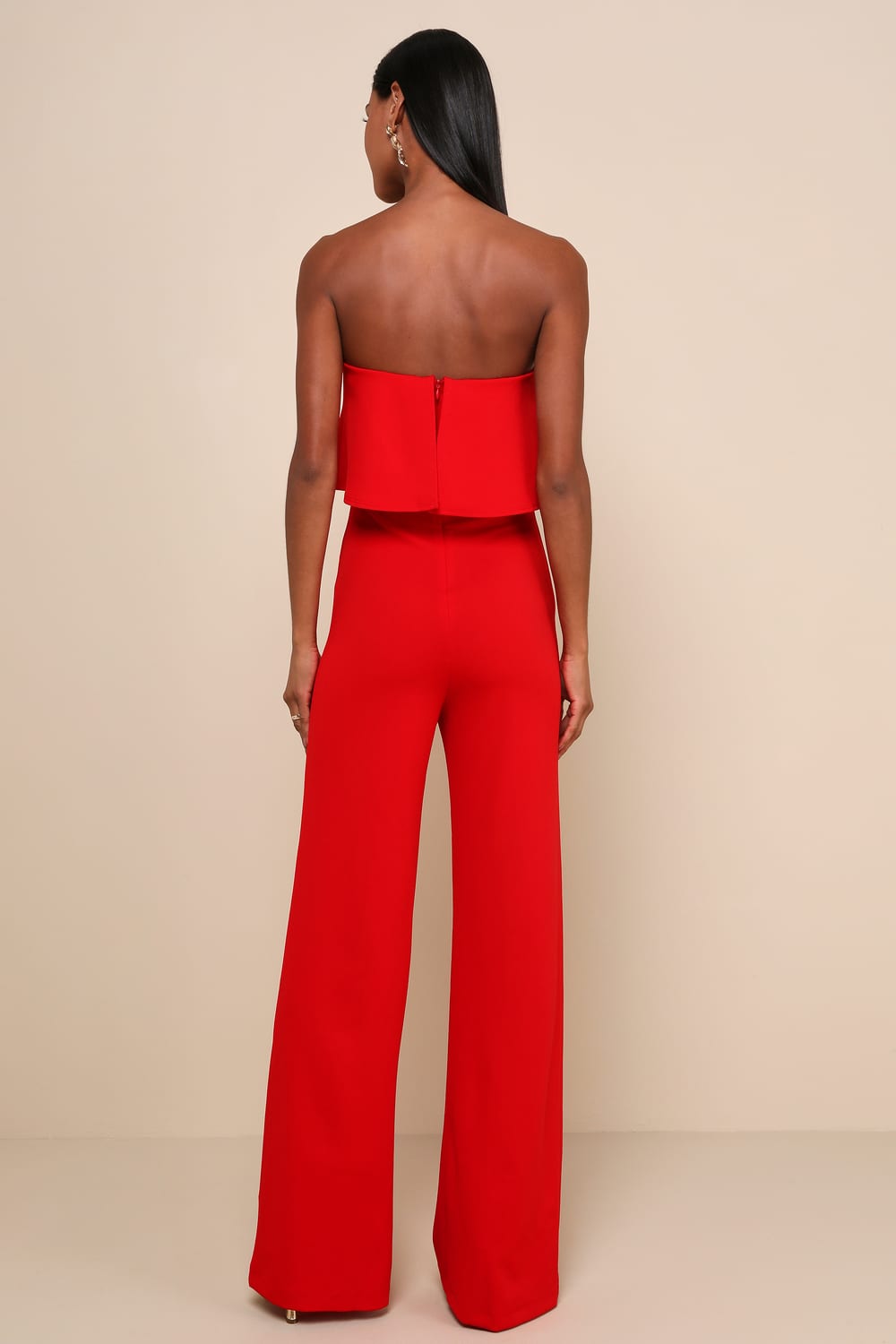 Power of Love Red Strapless Jumpsuit