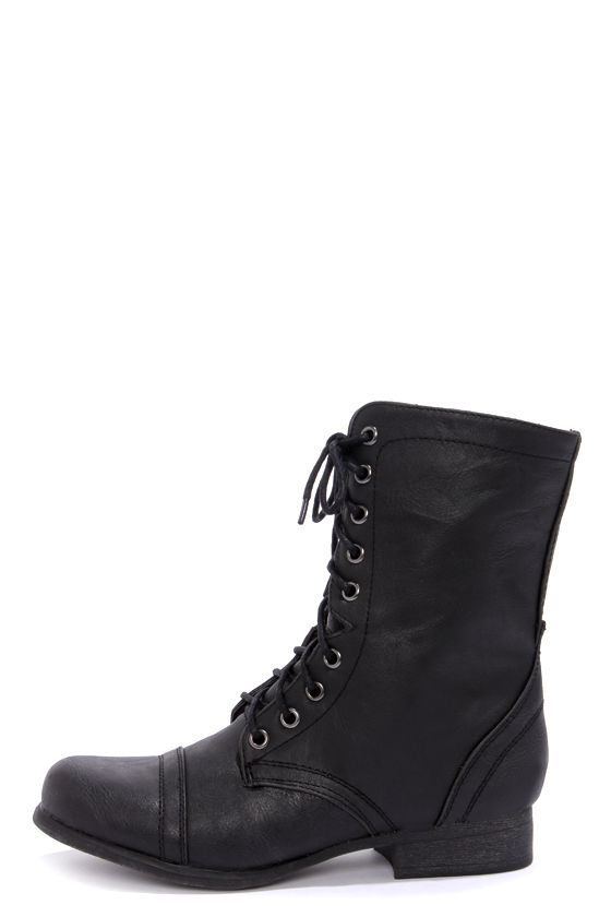 girls black combat boots