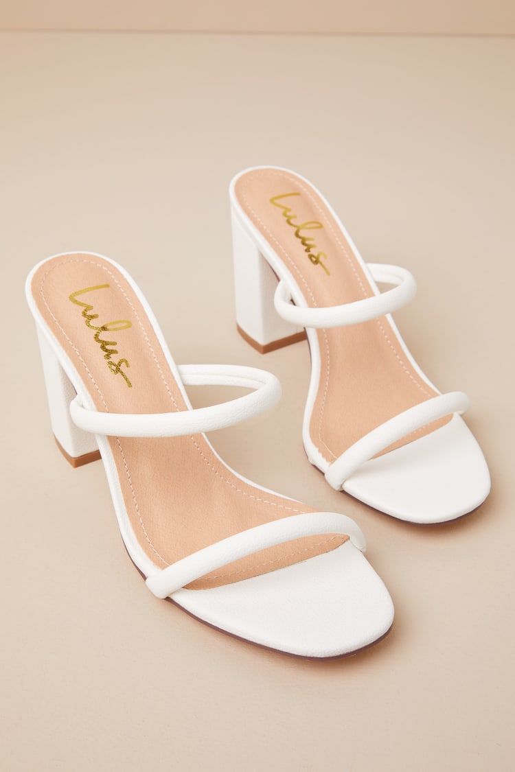 Addien White High Heel Sandals