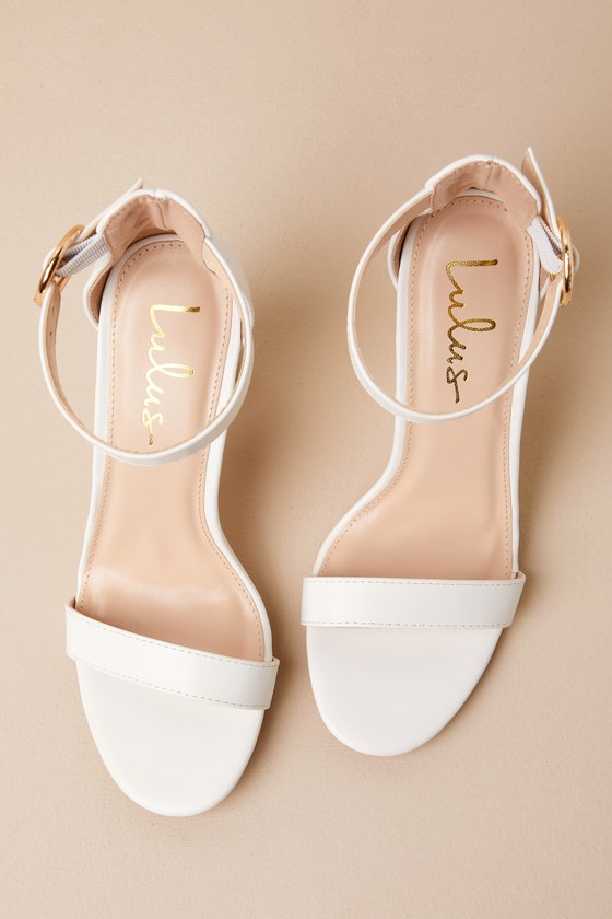 Chic Off White Heels Ankle Strap Heels Single Sole Heels Lulus