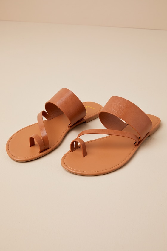 womens tan sandals flat