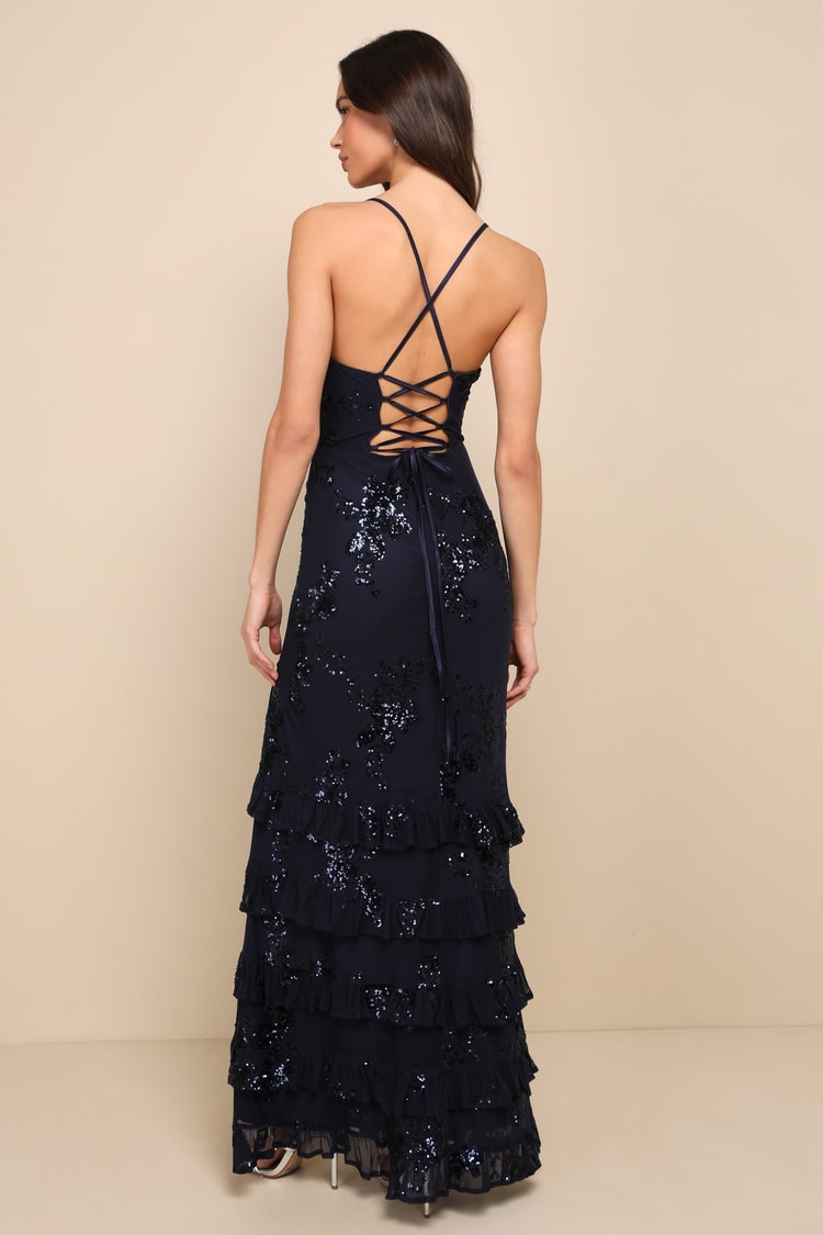 fitted lace wedding dress Gigii's Loren Glam Sequin Maxi Dress main image 0