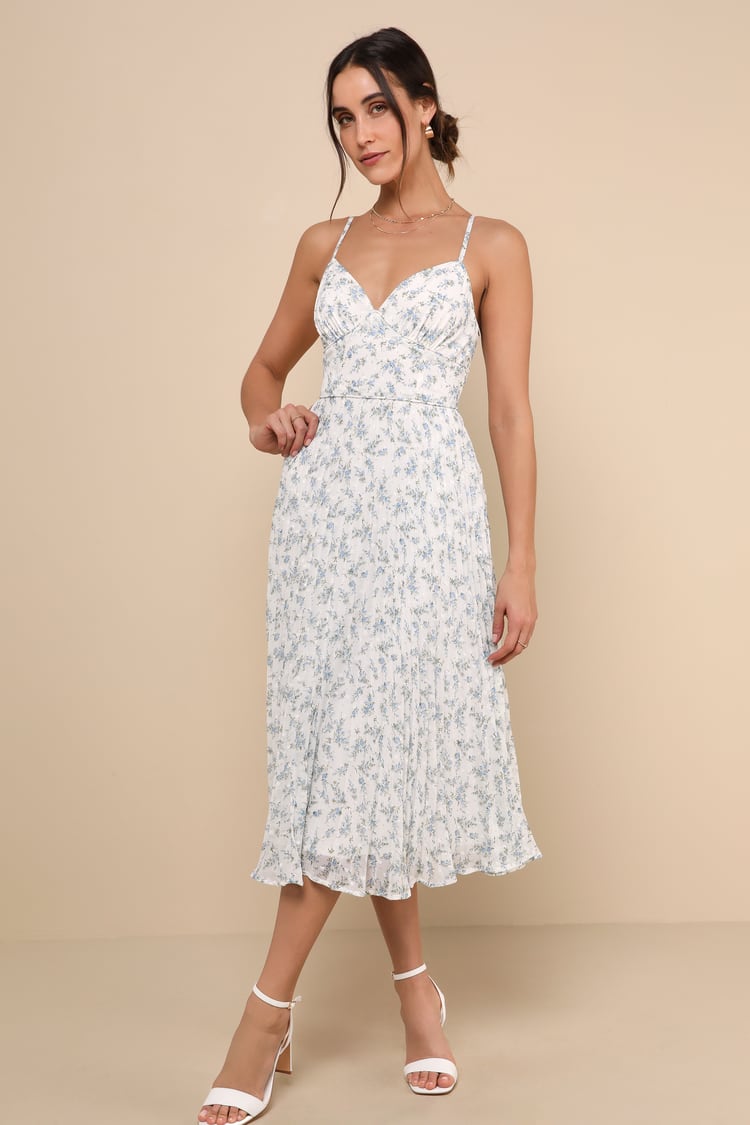 knee length dresses for ladies Women's Phenomenal Fashion Drop Waist Floral Midi Dress in Apricot main image 0