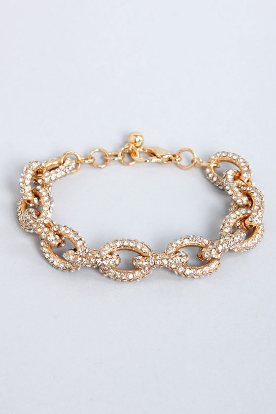 Link-Well Gold Rhinestone Bracelet