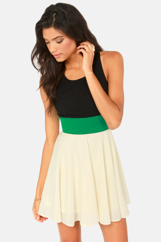 colour block skater dress