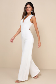 Thinking Out Loud White Backless Jumpsuit 7