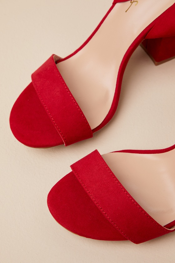 Alta Dark Red Suede Lace-Up Heels - Image 5