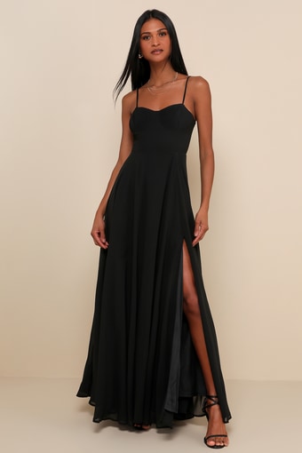 Cause for Commotion Black Pleated Bustier Maxi Dress 5