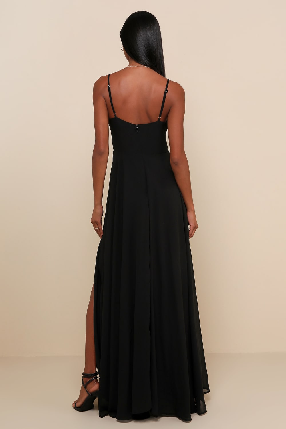 Cause for Commotion Black Pleated Bustier Maxi Dress
