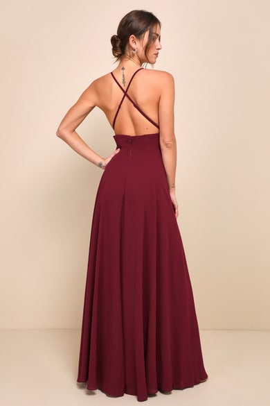 Trendy, Burgundy Dresses and Outfits