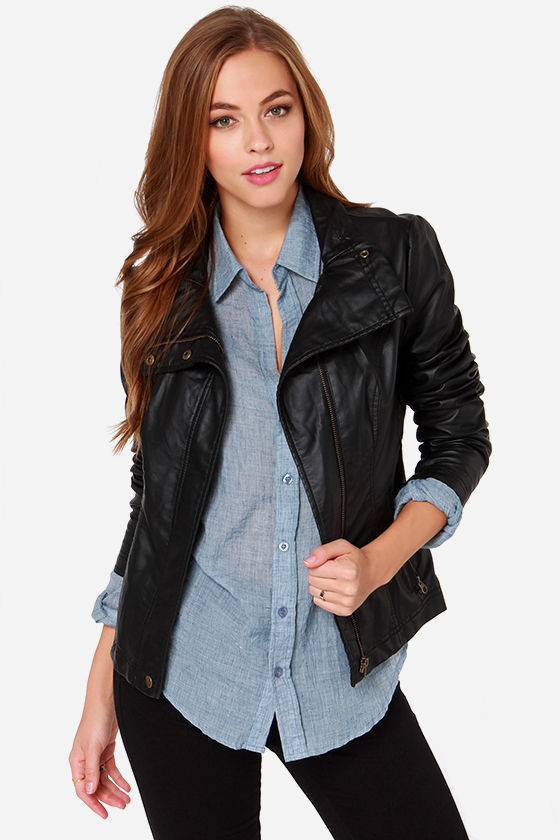 Cute Black Jacket - Vegan Leather Jacket - Moto Jacket - $84.00 - Lulus