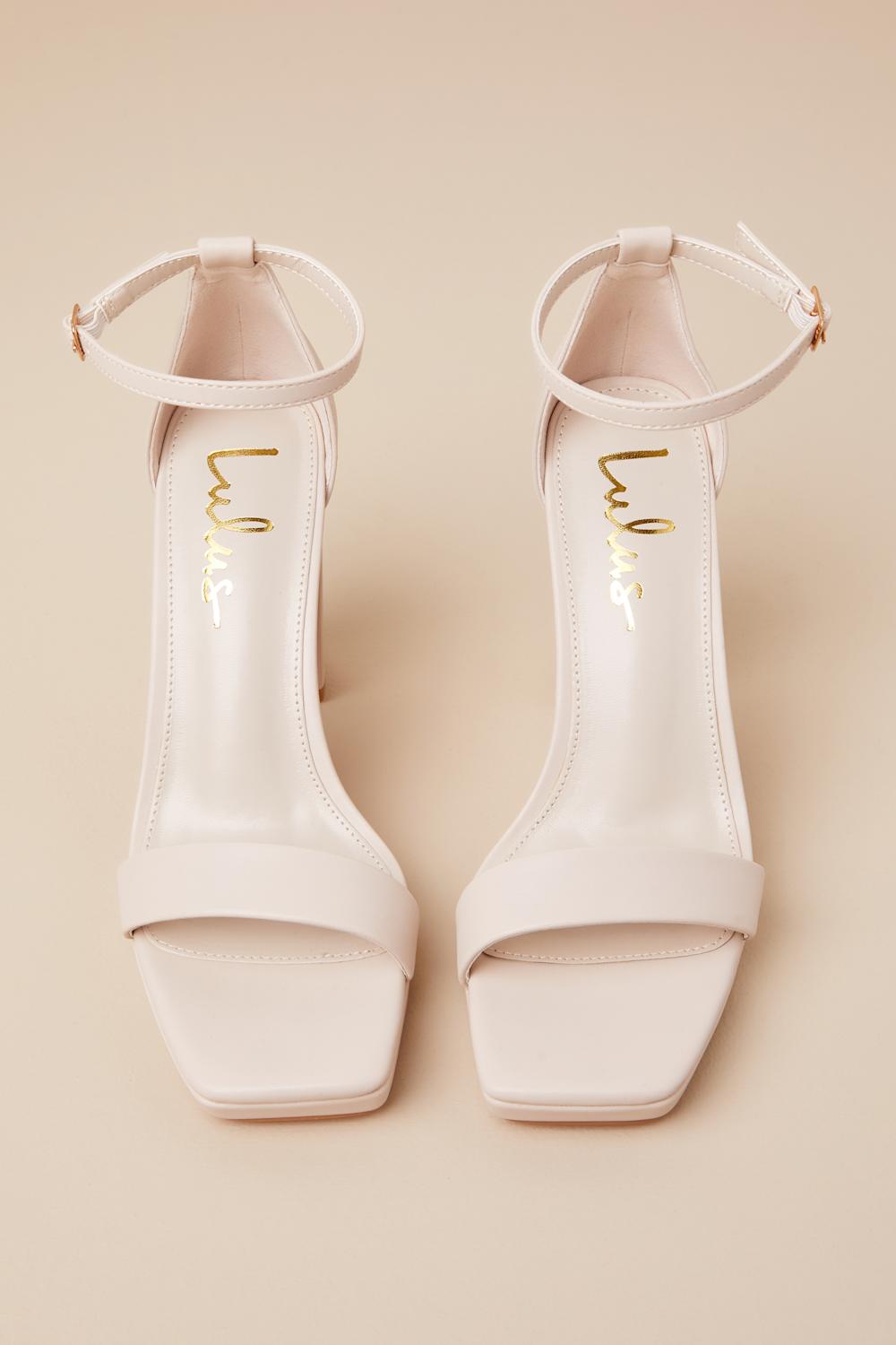 Signie Sand Square-Toe Platform Ankle Strap Heels