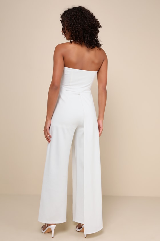 White Pleated Jumpsuit