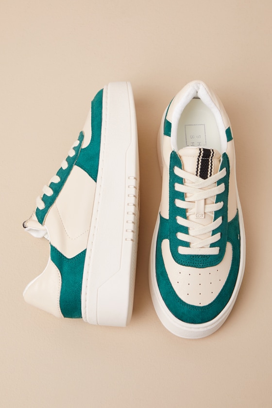 Shop Shu Shop Shirley Forest Green Color Block Flatform Sneakers