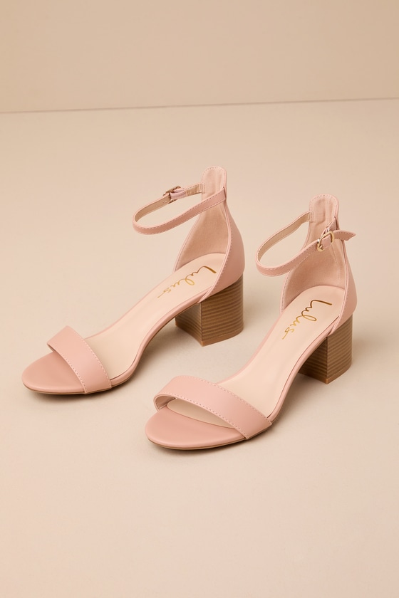 Harper Almond Stacked Ankle Strap Heels 5