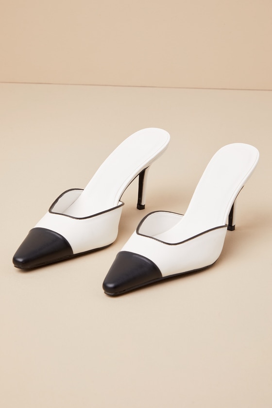 Billini Ameare White Black - White & Black Pumps - Mule Pumps - Lulus Billini Ameare White Black - White & Black Pumps - Mule Pumps - Lulus