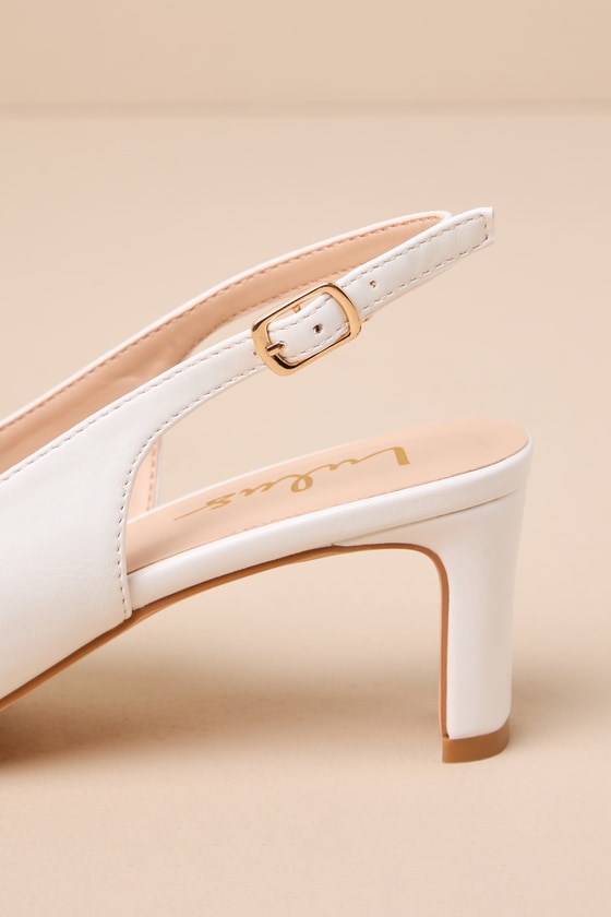 Lulus Bastienne White Pointed-toe Slingback Pumps In White