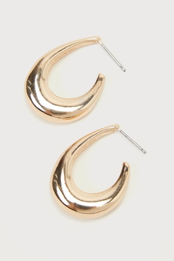 Tasteful Trend Gold Teardrop Hoop Earrings