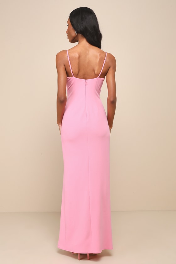 Lulus Bombshell Potential Pink Backless Sleeveless Maxi Dress In Pink