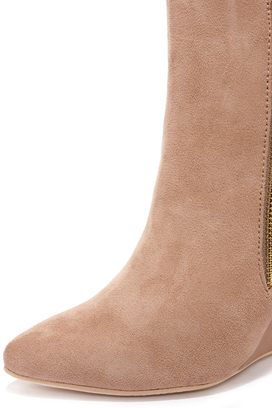 suede wedges booties