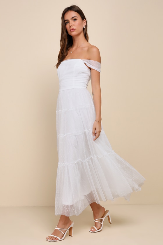 Heimish Swiss Dot Short Sleeve Tiered Dress