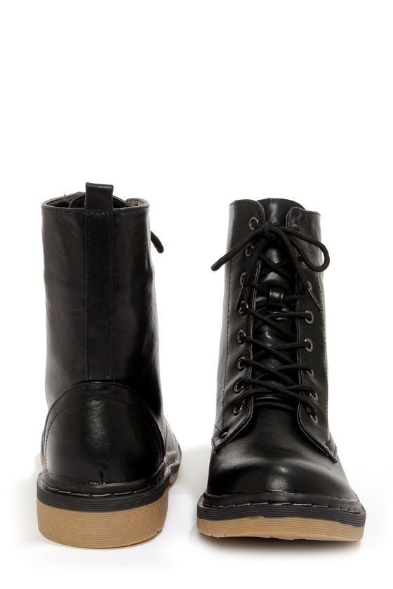 Bamboo black combat boots shop