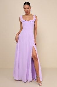 Dreamy Admiration Lilac Ruffled Maxi Dress
