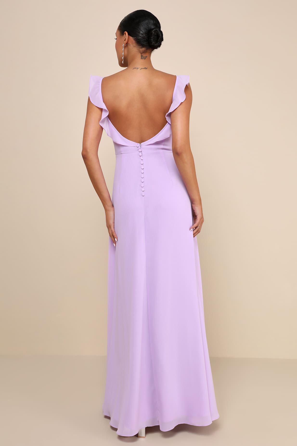 Dreamy Admiration Lilac Ruffled Maxi Dress
