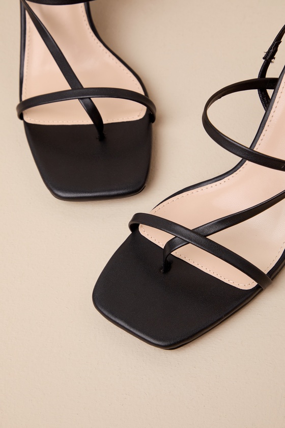 Shop Lulus Bechette Black Strappy High Heel Slingback Sandals