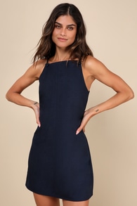 Chic Ease Navy Blue Sleeveless Mini Dress