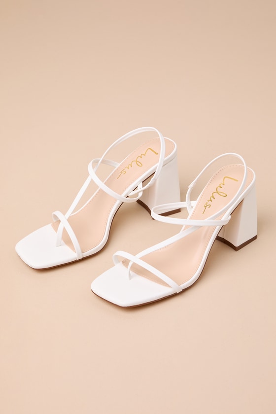 Bechette White Strappy High Heel Slingback Sandals 3