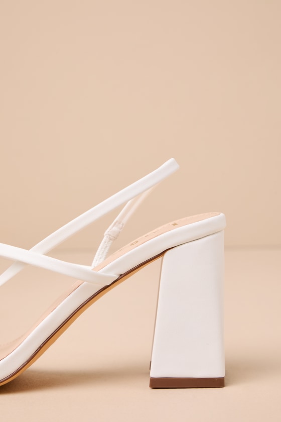 Shop Lulus Bechette White Strappy High Heel Slingback Sandals
