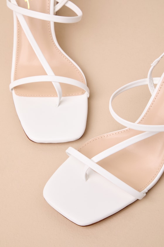 Shop Lulus Bechette White Strappy High Heel Slingback Sandals