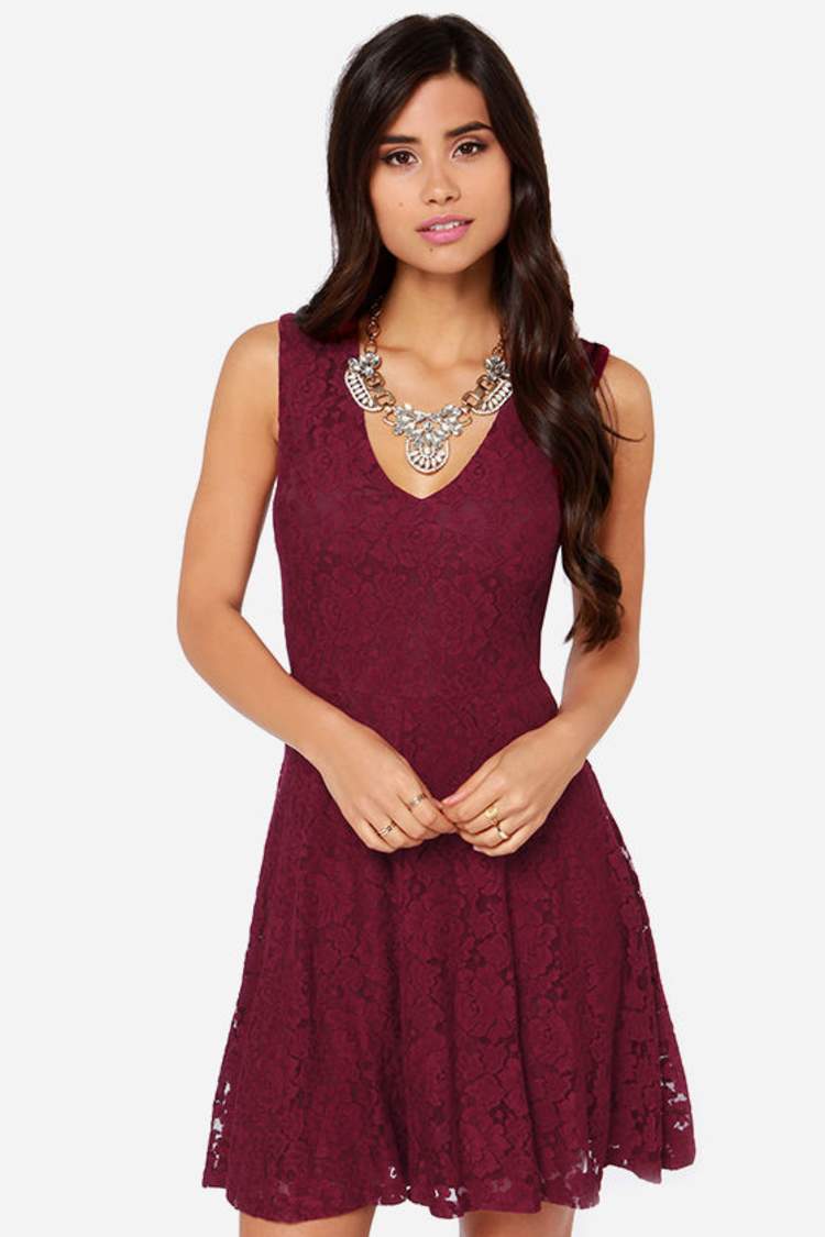 Burgundy Dress - Sleeveless Dress - Lace Dress - $58.00 - Lulus
