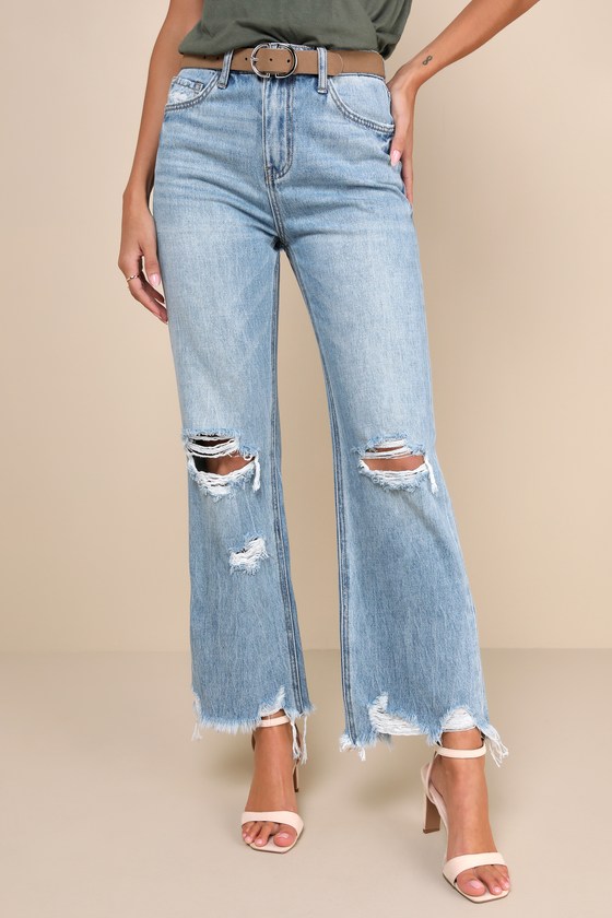 Vervet Crystal - Medium Wash Jeans - Distressed Jeans Vervet Crystal - Medium Wash Jeans - Distressed Jeans