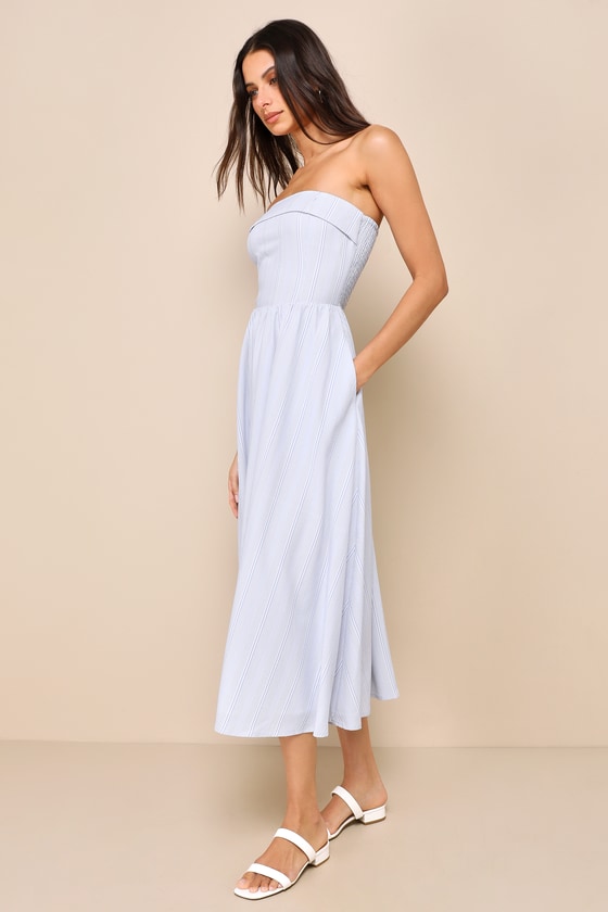 Ruffled Striped Midi Dress