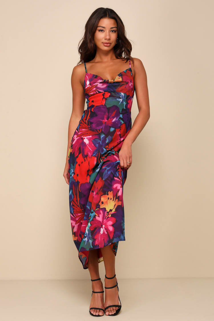 knee length dresses for ladies Iced Tea Afternoon Floral Maxi – Impressions Online Boutique main image 0