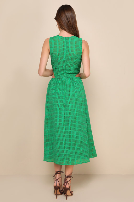 Shop Lulus Charm And Confidence Green Cutout Midi Dress With Pockets