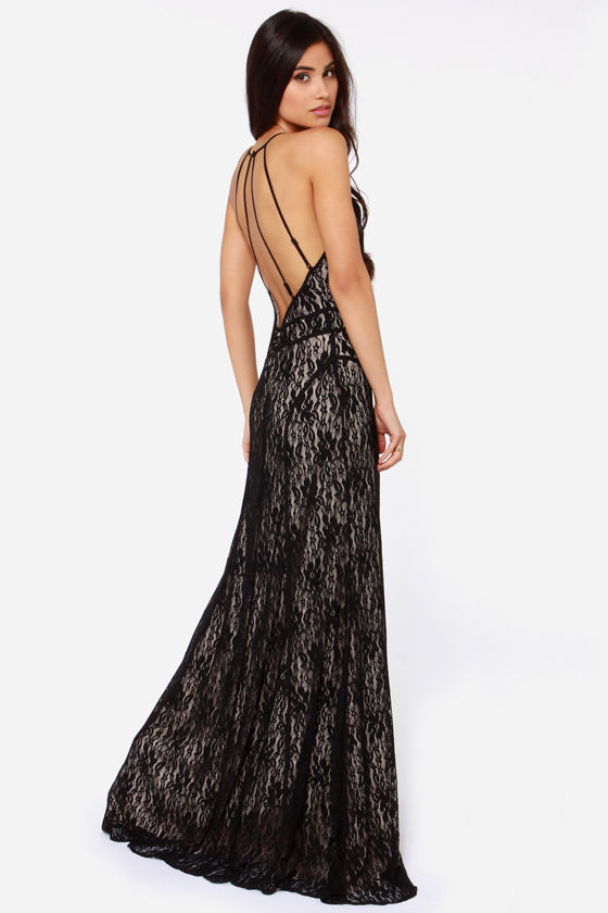 Black Dress - Maxi Dress - Lace Dress - Backless Dress - $69.00 - Lulus