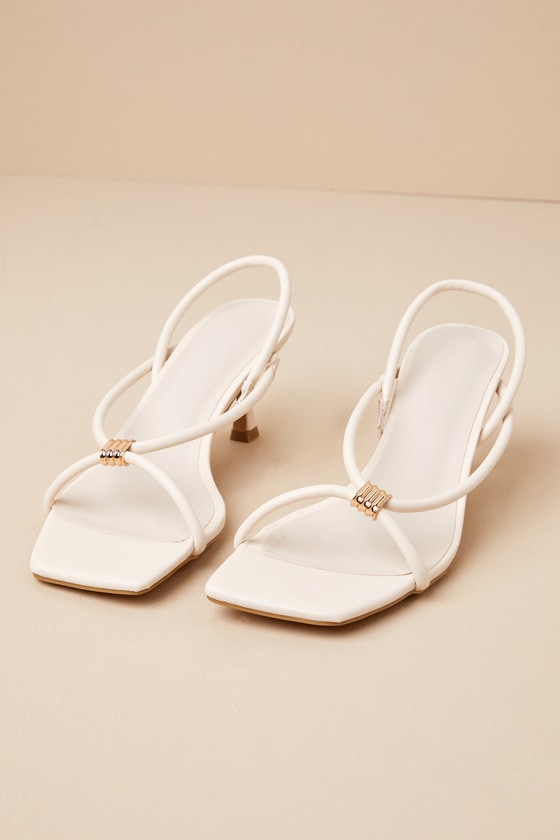 Raddix Bone Strappy Square-Toe Kitten Heel Sandals 2