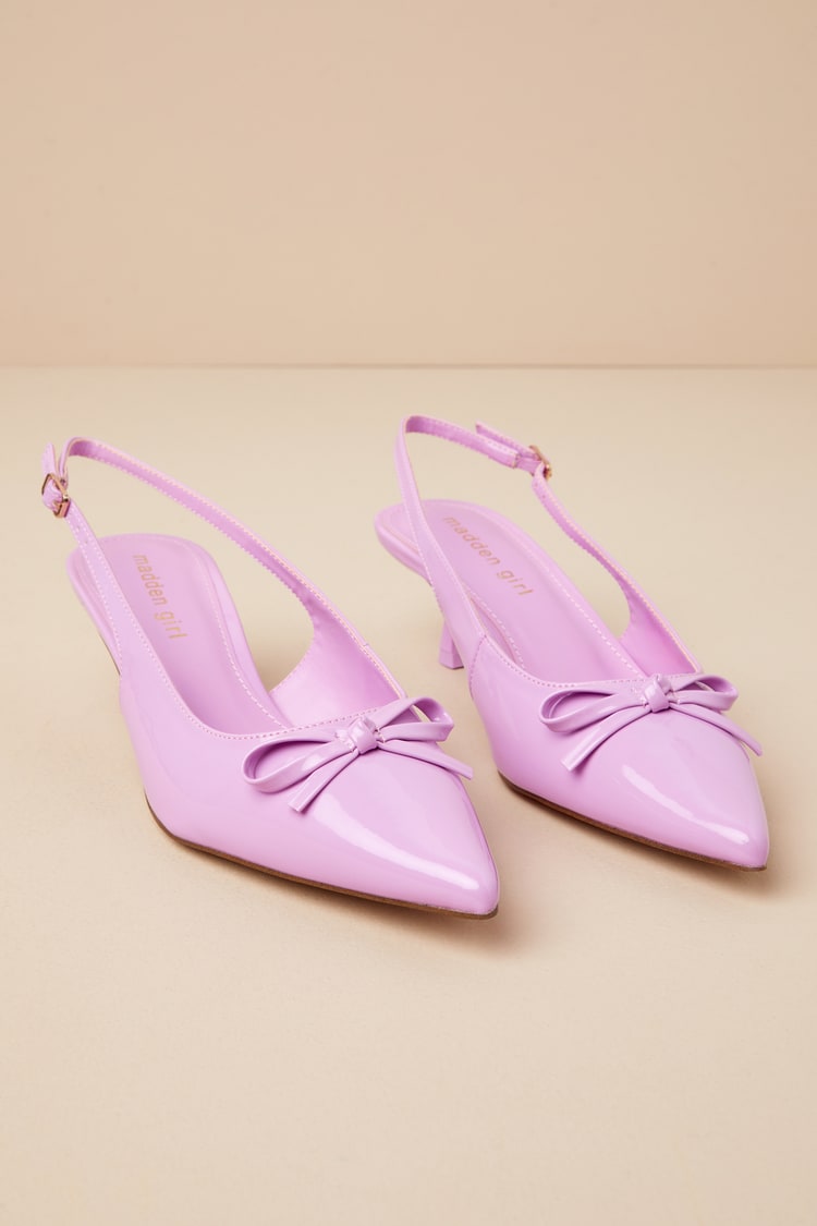 Peijely Womens Mauve Patent Pointed Toe Kitten Heels Elastic Strap Pump Size 40 81pwMN0cccL._AC_UY900_.jpg main image 4