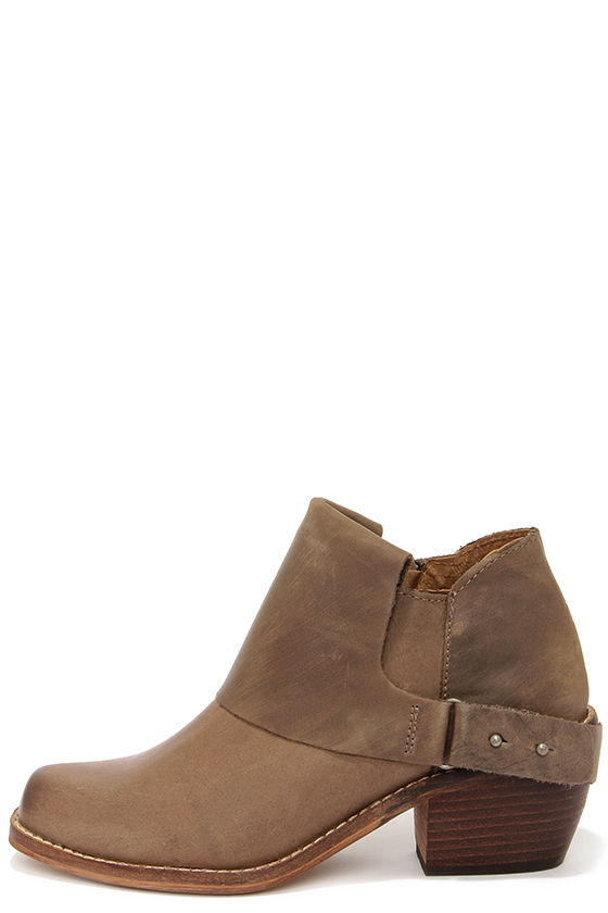 taupe western booties