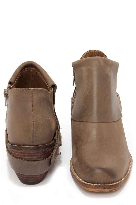 taupe western booties