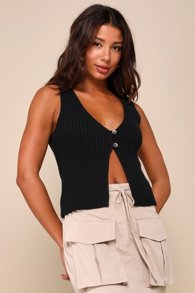 Black Sweater Top - Short Sleeve Sweater Top - Turtleneck Top - Lulus