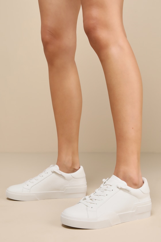 Helix White Lace-Up Sneakers 1