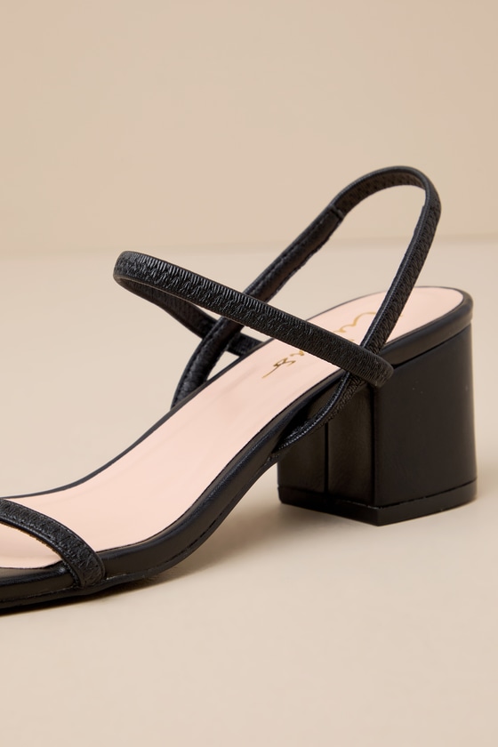 Lulus Kalea Black Strappy High Heel Sandals In Black